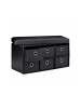 relaxdays Sitzbank in Schwarz - (B)76 x (H)38 x (T)38 cm