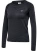 Hummel T-Shirt Raglanärmel Hmlongrid Damen in JET BLACK/FORGED IRON