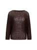 Zero  Lochstrick-Pullover mit Glitzersteinen in Chicory Coffee