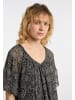 DreiMaster Vintage Damen Kleid in Schwarz Mehrfarbig