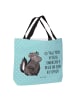 Mr. & Mrs. Panda Tote Bag Stinktier  mit Spruch in Türkis Pastell