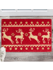 relaxdays Fußmatte Weihnachten in Rot-Beige-Gold - (B)60 x (T)40 cm