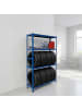 relaxdays Reifenregal in Blau - (B)110 x (H)180 x (T)40 cm