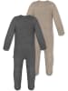 Normani Outdoor Sports 2x MERINO Babystrampler Levin in Anthrazit/Beige