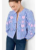 Rich & Royal Striped Embroidery Blouse in Royal Blue