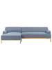 Beliani Ecksofa SOSJO in Blau/Braun - (W) 251 x (H) 74 x (L) 132 cm