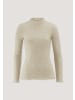 Hessnatur Hessnatur Mock-Neck Longsleeve Pointelle aus reiner Bio-Merinowolle in sand
