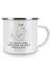 Mr. & Mrs. Panda Camping Emaille Tasse Robbe Sherlock mit Spruch in Weiß