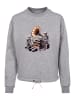 F4NT4STIC Oversize Sweatshirt Gothic Skeleton Vintage Plattenspieler in grau meliert
