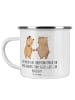 Mr. & Mrs. Panda Camping Emaille Tasse Unschlagbares Brautpaar m... in Weiß