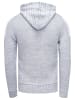 Rusty Neal 1/2 Zip Grobstrick Kontrast Kapuzen-Pullover in Grau