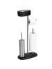 Wenko WC-Garnitur mit Ablage und Stauraum RIVAZZA, 4in1 in Schwarz, 17 x 72 x 32 cm