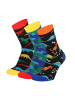 Yuhu Kinder Socken Dino Design 3er Pack Motivsocken in Schwarz