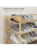 HOMCOM Schuhregal-76L x 33B x 67H cm-Naturholz