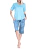 NORMANN Capri Pyjama Capri Shorts Schlafanzug EthnoStyle - 79890 in blau
