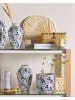 Beliani Blumenvase MALLIA in Weiß/Blau - (W) 15 x (H) 22 x (L) 15 cm
