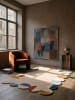 KADIMA DESIGN Wollteppich Kurzflor HALLEIN Geometrisch Abstrakt Naturfaser in Beige-Multicolor