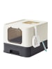 Feandrea Katzenklo Boxal in Beige-Schwarz - (B)42.5 x (H)37.8 x (T)54.3 cm