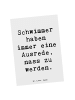 Mr. & Mrs. Panda Postkarte Spruch Schwimmen Ausrede mit Spruch in Weiß