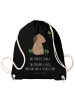 Mr. & Mrs. Panda Gymnastiktasche Hund Kleeblatt mit Spruch in Schwarz