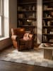 KADIMA DESIGN Teppich Flachgewebe Pflegeleicht VYNE Karo Muster Wohnzimmer in Beige-Natur