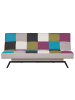 Beliani 3-Sitzer Sofa LEEDS in Bunt/Lila/Weiß - (W) 188 x (H) 85 x (L) 93 cm