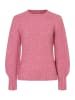More & More Rundhalspullover, Strukturstrick in berry rose