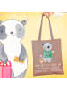 Mr. & Mrs. Panda Shopping Tasche Lieber Gärtner mit Spruch in Braun Pastell