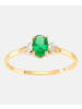 Diamant L'éternel Ring aus 375 Gelbgold mit Zirkonia mit Smaragd