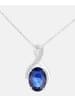 Diamant L'éternel Halskette mit Anhänger aus 375 Weißgold mit Diamant mit Saphir