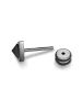 True Rebels Ohrringe Dreieck aus Edelstahl Zirkonia in gunmetal