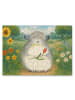 Mr. & Mrs. Panda Puzzle Chinchilla Blume Design ohne Spruch in Weiß