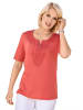 GOLDNER Elegantes Jerseyshirt mit Rundhals in koralle