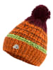 GUGGEN MOUNTAIN Mütze mit Bommel und leichtem Fleecefutter Orange