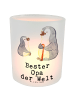 Mr. & Mrs. Panda Teelicht Pinguin Bester Opa der Welt mit Spruch in Transparent