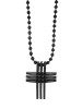 Adeliás Unisex Halskette mit Anhänger – Kreuz aus Edelstahl in schwarz