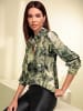 Heine Druckbluse in khaki-lindgrün-bedruckt