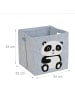 relaxdays 2 x Aufbewahrungskorb "Panda" in Grau  - (B)34 x (H)33 x (T)32 cm