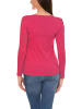 Alkato Alkato Damen Langarm Shirt mit O-Ausschnitt in rosa Modell 8
