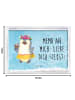 Mr. & Mrs. Panda Kunststoffrahmen Pinguin Kokosnuss mit Spruch in Eisblau