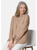 GOLDNER Bequeme Damen Businessbluse in macchiato / melange
