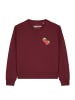 wat? Apparel Sweatshirt Strawberry in Weinrot