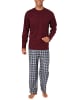 NORMANN Schlafanzug Pyjama lang Flanell Hose - 37995 in rot