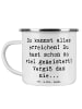 Mr. & Mrs. Panda Emaille Tasse Spruch Selbstvertrauen stärken mi... in Weiß
