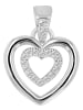 Adeliás Damen Anhänger Herz aus 925 Silber mit Zirkonia in silber