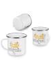 Mr. & Mrs. Panda Camping Emaille Tasse 15. Hochzeitstag Gläserne... in Transparent
