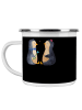 Mr. & Mrs. Panda Camping Emaille Tasse Hochzeitsreise Ewige Lieb... in Schwarz