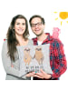 Mr. & Mrs. Panda 40x40 Kissen Faultier Pärchen mit Spruch in Grau Pastell