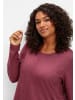 sheego Langarmshirt in brombeer-meliert