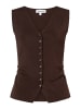 More & More schmale Strickweste, Raffung in brown